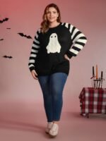 Hey Ghost Raglan Stripe Sleeve Pullover - Image 3