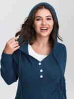 2-in-1 Button Hooded Pullover - Image 2