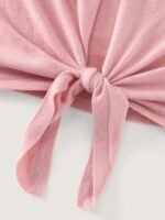 Front Tie Wrap Cropped Cardigan - Image 5