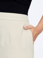 Minimal Solid Back Split A Line Midi Skirt - Image 4