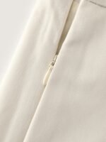 Minimal Solid Back Split A Line Midi Skirt - Image 5