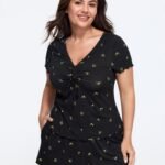 Supersoft Floral Print Ruched Front Pajama Set