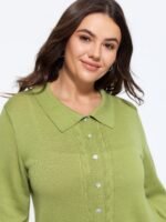 Supersoft Polo Collar Cable Knit Button Down Cardigan - Image 3