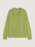 Supersoft Polo Collar Cable Knit Button Down Cardigan - Image 9