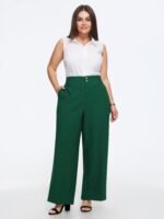 Stretchy Double‑Button Pockets Wide Leg Pants - Image 2