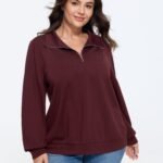 Supersoft Half Zip Collar Loose Sweatshirt