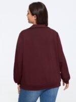 Supersoft Half Zip Collar Loose Sweatshirt - Image 3