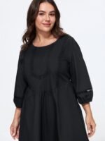 Cotton Lace 3/4 Sleeve Babydoll Mini Dress - Image 2