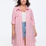 Plaid Print Button Down Shirt Jacket