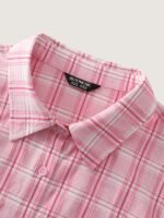 Plaid Print Button Down Shirt Jacket - Image 6