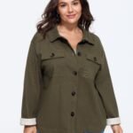 Lapel Collar Button‑Front Flap Pockets Jacket