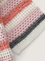 V Neck Striped Cut Out Button Down Cardigan - Image 6
