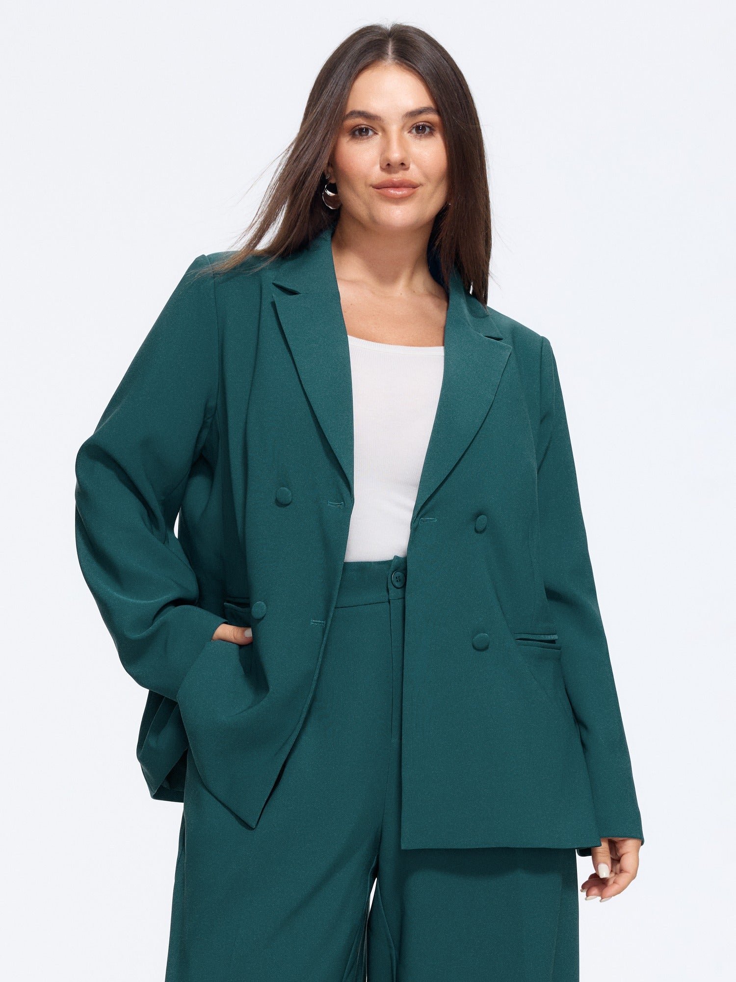 1786009025732_5cb73c-1.jpg Lapel Collar Double‑Breasted Blazer - Image 1
