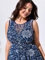 Floral Paisley Print Sheer Swim Dress - Image 4