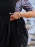 Floral Color Contrast Pockets Swim Dress - Image 4