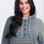 Double-Sided Fleece Stripe Embroidery Sweatshirt