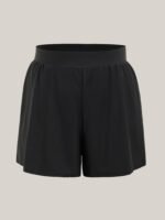 High Waisted Pockets Solid Pleated Swim Shorts - Image 8