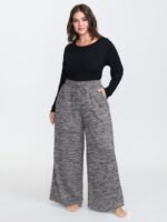 Heather Drawstring Loose Lounge Bottoms - Image 2