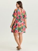 Bright Floral Print Built-In Shorts Mini Dress - Image 5