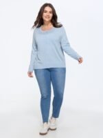 Classic Solid Crew Neck Button Down Knit Cardigan - Image 3