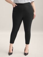 Stretch Split Hem Pockets Skinny Pants - Image 2