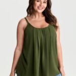 Pleated Flowy Plain Tank Top