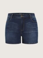 Stretchy Tight-Fit High-Rise Denim Shorts - Image 7