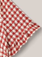 Gingham Print Button Back Blouse - Image 10