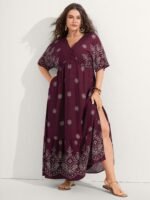 Surplice Neck Split Side Pockets Maxi Dress - Image 12