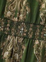 Paisley Print Pockets Shirred Waist Maxi Dress - Image 5