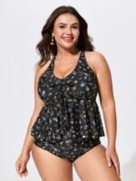 Floral Print High Waisted Swim Bottoms - Image 2