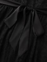 Sensational Lace Stretchy Waist Tie Midi Dress - Image 5