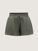 Wide Waistband Flared Lace Trim Shorts - Image 8