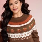 Fair Isle Halloween Jacquard Print Pullover