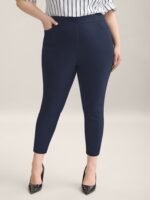 Stretch Split Hem Pockets Skinny Pants - Image 9