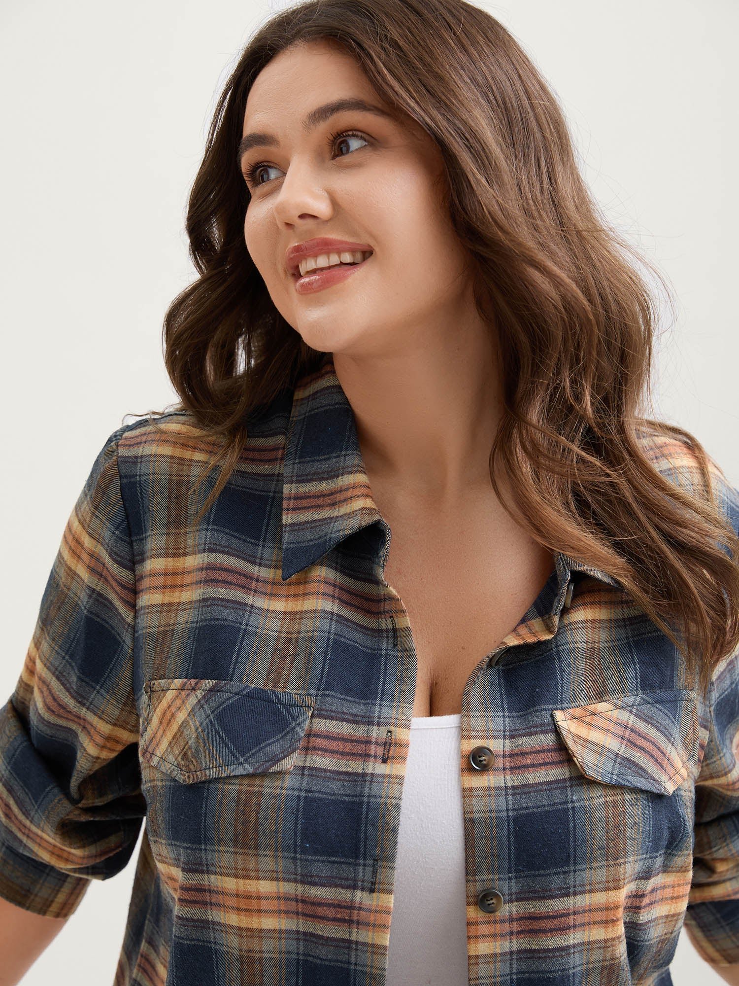 345675945_jh-1.jpg Plaid Print Button Down Shirt - Image 1