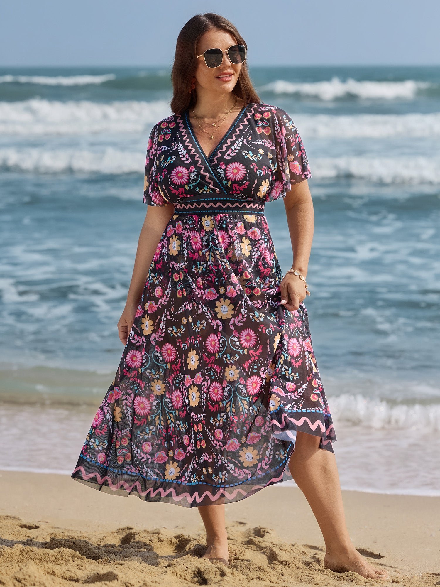 348230822_up-1.jpg Sarong Set Floral Print One-Piece Swimsuit - Image 1