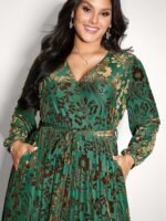 Laser-Cut Velvet Waist-Tie Maxi Dress - Image 2