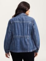 Supersoft Stretchy Waist Button-Down Denim Jacket - Image 14