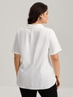 Knotted Front Asymmetrical Hem Blouse - Image 4