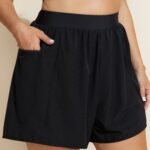 Wide Waistband Pockets Swim Bottoms