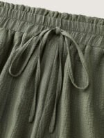 Wide Waistband Flared Lace Trim Shorts - Image 6