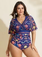 Sarong Set Floral Print One-Piece Swimsuit - Image 38