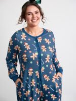 Gingerbread Print Button Placket Jumpsuit - Image 21