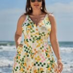 Anti-Float Tie Citrus Print Swim Dress