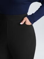 Ruffled Flared Hem Plain Pants - Image 3