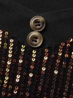 Heart Neckline Patchwork Sequin Button Detail Dress - Image 7
