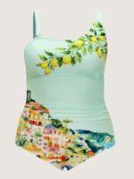 Cover-Up Set Sole Positano Print One-Piece Swim - Image 7