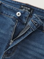 Stretchy Skinny-Fit Lace Trim Stitch Denim Shorts - Image 6