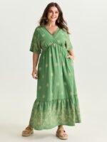 Surplice Neck Split Side Pockets Maxi Dress - Image 18